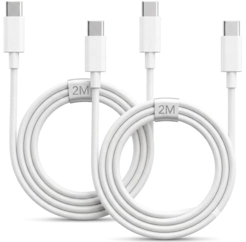 USB C Kabel 2M 2Pack, 60W iPhone 15 16 17 Ladekabel USB C Schnellladekabel USBC auf USBC Ladekabel 2M Lang Handy Ladekabel Type C Cable für iPhone 17 16 15 Pro Max/Pro/Plus/16e/15 Pro, iPad, Macbook