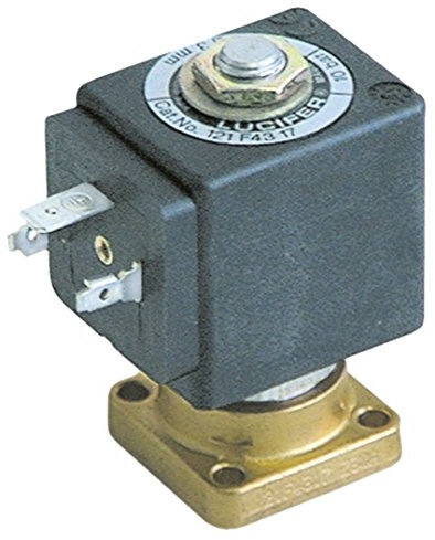 Lucifer Magnetventil mit Flansch 32x32mm Messing 2-Wege DN 3,5 Befestigung Flansch Dauertemperatur -10 bis +140°C 10bar Rubin