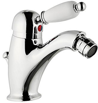 Yellowshop - Miscelatore Bidet Cromato Mod. Retrò Classico Vintage Bagno Scarico Automatico Con Flex Inox Rubinetto Piletta Sanitari