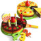 Jeu Ensemble de Gâteau d'anniversaire Jouet en Bois | Gâteau Jouet Enfant pour Enfants avec Serveur Gâteau, Bougies, Fruits, Décorations | Jeu de rôle Nourriture Cadeaux Gâteau d'anniversaire en Bois