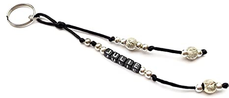 Breloque Porte Clés Personnalisé avec prénom, message, logo JULIE (réversible). Bijoux de sac, cartable Cadeau personnalisé pour homme, femme, enfant