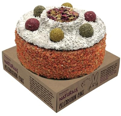 Rosewood Naturals Celebration Cake, Small Animal Treat for Rabbits, Guinea Pigs, Chinchillas, Hamsters, Gerbils, Mice and Rats (Pack of 1)