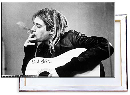 Unified Distribution Kurt Cobain - Nirvana - 100x70 cm Kunstdruck auf Leinwand • erstklassige Druckqualität • Dekoration • Wandbild