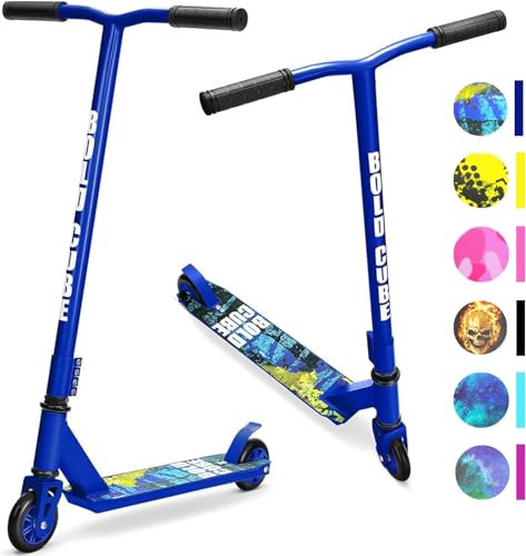 BOLDCUBE Stunt Scooter Navy Blue for Kids Ages 6-12 8-12 Years | Freestyle Pro 360° | Aluminium Deck | ABEC 7 | Micro Crystalized Deck