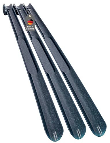 Lantelme Lot de 3 chausse-pied de 65cm | En plastique - Taille XXL | Long et stable | Aide à l'enfilage des chaussures de fabrication allemande (Bleu)