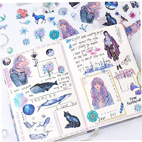 Ruluti DIY Kawaii Journal Tagebuch Japanese Small Reise Papier Nette Aufkleber Scrapbooking Flakes Briefpapier 6sheets / Pack