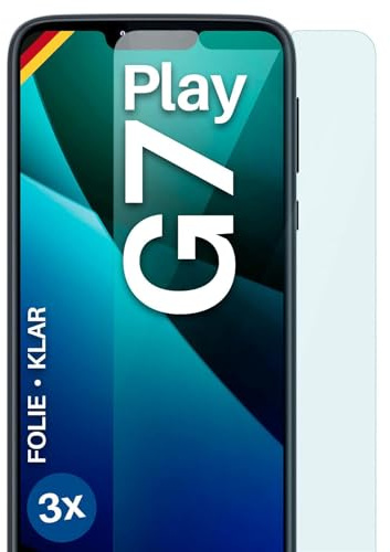 moex für Motorola Moto G7 Play Schutzfolie Displayschutz Folie Ultra-klar HD 0,2 mm kompatibel mit jeder Hülle, Anbringen ohne Blasen, Handyfolie Extra Kratzfest, FlexProtect 3 Stück