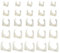 EMSea PVC-Rohrschellen, U-förmig, weiß, passend für 20 mm, 25 mm, 32 mm, 40 mm, 50 mm, Wasserschläuche, Ölrohre, 25 Stück