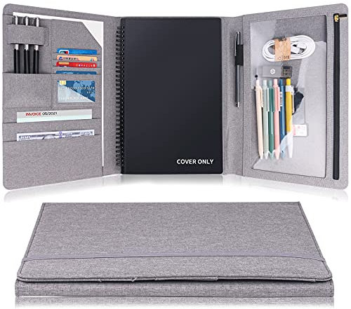 Ditiord Dreifach gefalteter Planer für Rocketbook Smart-Notebook, passend für Briefgröße/A4/21,6 x 27,9 cm, wasserdichter Portfolio-Organizer mit Aktenaufbewahrung und Zubehörschutz (Grau)