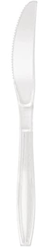 Generic Clear Reusable Knives|Heavy Duty Clear Knife (Pack of 50) Tableware and Dinnerware,white