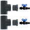 2 Entleerungs-Sets für PVC Verrohrungen und Pools I 2x T-Stücke 50 mm I 2x Reduzierungsstück 50 mm x 1/2 Zoll I 2x Ablasshahn 1/2 Zoll I bm183