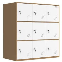 MECOLOR - Armoire de Bureau en Acier avec clés, Organiseur de casier de Rangement pour l'école et la Maison, Armoire de Rangement en métal pour garçon et Fille (9D)