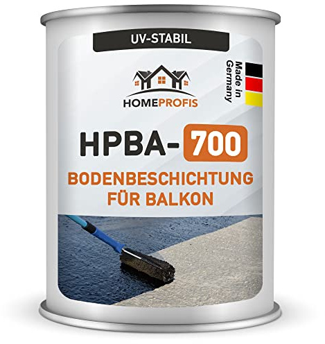 Home Profis® HPBA-700 seidenmatte UV-beständige 1K Bodenfarbe (12,5m²) für Balkon & Terrasse in RAL 9016 (Verkehrsweiß) – Wasserdichte Bodenbeschichtung, Bodenlack, diffusionsgeschlossen