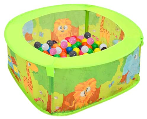 vidaXL Bällebad mit 300 Bällen Ballpool Kugelbad Bällchenbad Bällchenpool Kinder Pool Bällepool Plastikbälle Spielbälle für Babys 75x75x32 cm