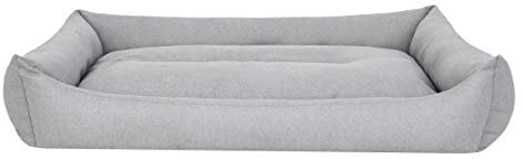 Bjird Hundebett - Hundekorb für kleine mittelgroße & große Hunde - Hundekissen - Hundesofa - Bezug abnehmbar und waschbar - Eco Ökoleinen - Größe: L - Asche
