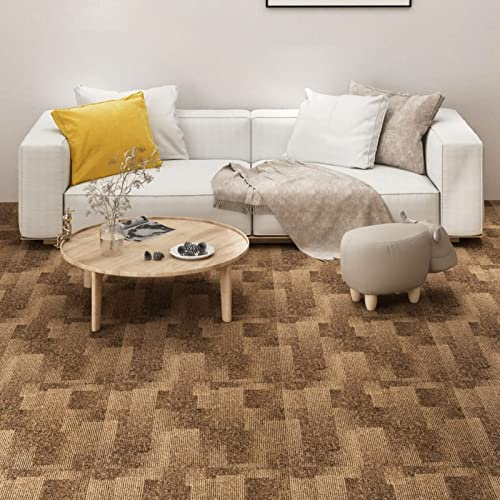 Yongdu Teppichfliesen 20 STK Teppichboden, Teppich Fliesen Boden, Eppichfliesen, Filzfliesen, 5 m² Braun