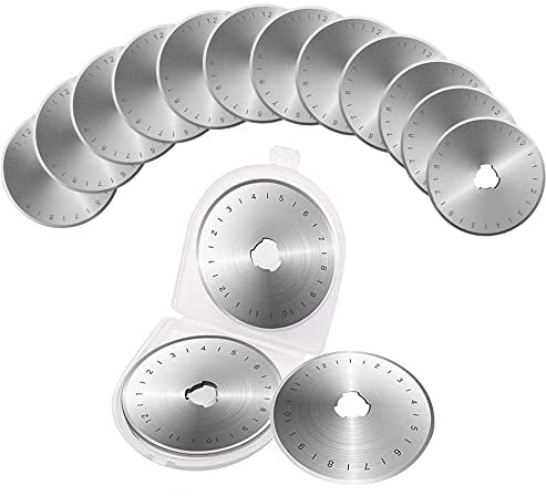Treki 10pcs Lames Rotatives Lames de Rechange pour Ccutter Rotatif 45 mm Rond Lame pour Coupeur Lame de Rechange pour Découpe du Tissu Cuir Papier PVC