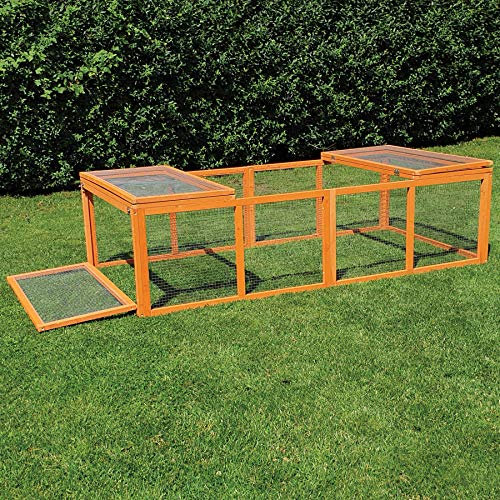NYVI Freilaufgehege FreeBunny XXL 180x90x48 cm Natur - Wetterfest, Imprägniert, Erweiterbar - Außengehege für Kleintiere wie Hasen & Kaninchen - Freilauf Auslauf - Freigehege aus Holz & Metallgitter