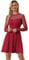 Allegra K Women's Heart Polka Dots Mesh Sheer Skater Party A-Line Short Dress Red S