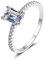 Banemi Eheringe, Herren Ring Silber 925 2ct Moissanit Rechteckig Modische Verlobungsringe Größe 58 (18.5)