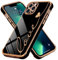 LCHULLE Compatible with iPhone 13 Pro Max Case for Women Girls,Cute Luxury Plating Love Heart Design Soft TPU Cover Shockproof Full Camera Lens Protection Phone Case for iPhone 13 Pro Max,Black