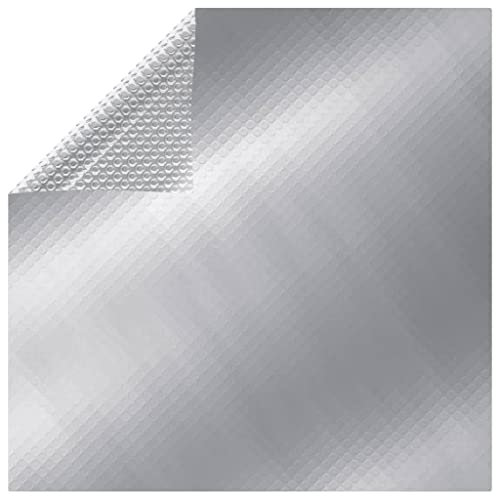 Bâche de piscine solaire flottante rectangulaire en polyéthylène argenté 6 x 4 m pour chauffage de piscine