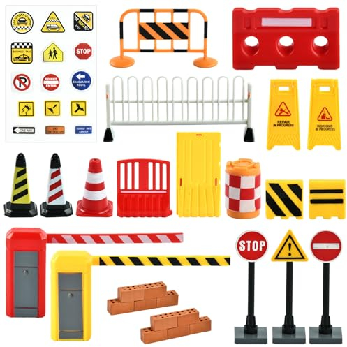 29pcs Mini Panneau Signalisation, Panneau de Signalisation Routière Jouet, Panneaux de Signalisation Enfants, Jouets éducatifs pour Enfants Panneaux de Signalisation