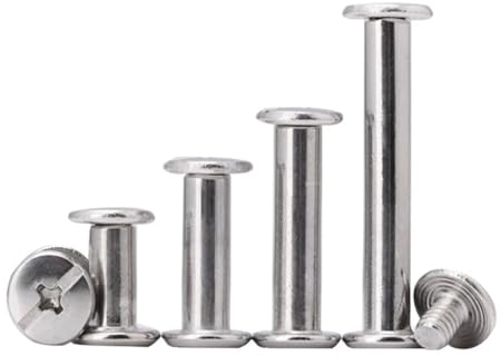 Cilky Metallschrauben 5/10 stücke M4 M5 304 Edelstahl Flach Kopf Niet Buch Zu Verriegeln Schraube Album Butt Schraube Mutter Rezept Kreuz Ledger Kind Mutter Nagel(45mm (5Pcs),M4)