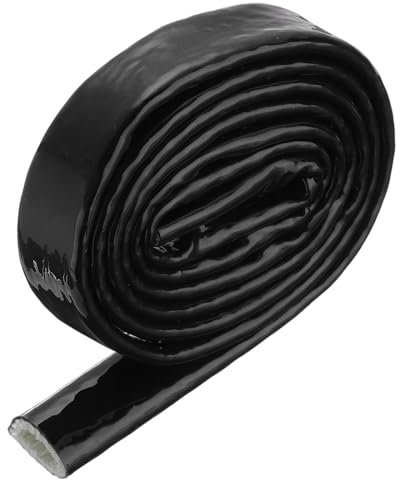 QUARKZMAN 0.4 ID 3.3 Pies Calor Blindado Fuego Manga Silicona Recubierta Vidrio Fibra Cinta, para Automotriz Mangueras Líneas Cables Eléctrico Cableado, Negro