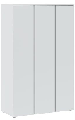 Oggi Sintra Armoire 3D avec Portes, Blanc, épaisseur 16 mm, Guides de tiroir à Billes, Mat, poignées en Plastique, Organisateur de Chambre de Luxe