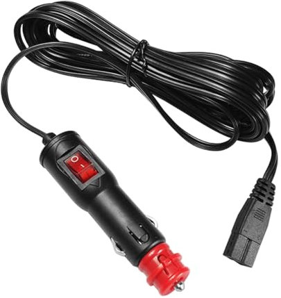 CGEAMDY Kfz Netzteil Kabel, Druckknopf Schalter Portable Ersatz Auto Kühlbox Kabels, 12v/24v Kfz Verlängerungskabel, Kfz Kühlbox Kabel, 2 Pin Auf Zigarettenanzünder Stecker Kabel Für Auto Kühlbox