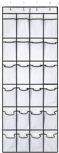 Organizador de Zapatos para Puerta, Zapatero Colgante con 24 bolsillos, almacenamiento de zapatos, Estanteria Puerta Colgante para Calzado, Ropa, Cinturones y Accesorios