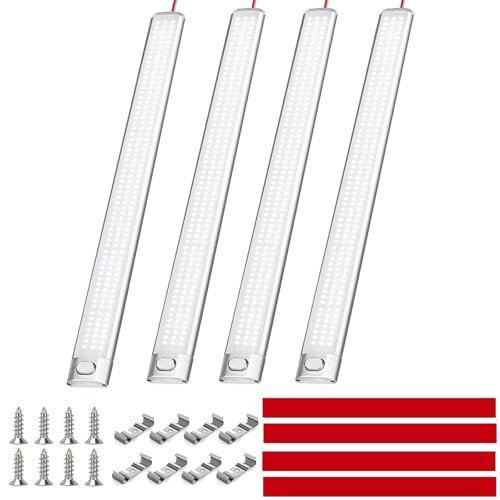 Intckwan Lámpara LED de 12 V para autocaravana, 168 ledes, 6000 K, barra de iluminación interior LED con interruptor para coche, furgoneta, autobús, caravana, barco, cocina, baño, bar, camión, camper