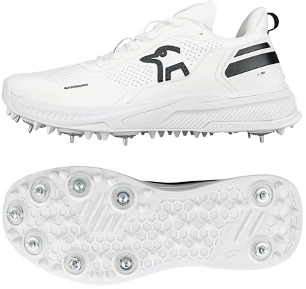 Kookaburra KC Players Spike Cricket Shoe - White/Black - 8