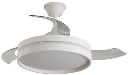 ABRILA- Ventilador DC Mandarin Blanco | Luz Regulable 3000-6000K | 72W | Aspas Desplegables | Mando a Distancia + Temporizador
