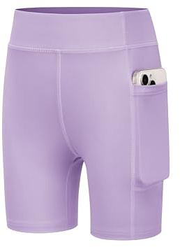 Arshiner Mädchen Shorts Sport Leggings Kurze Hose Kinder Radlerhose | Hohe Taille,Atmungsaktiv,Turnhose,Gymnastikhose,Yogahose,mit Tasche,5-14 Jahre