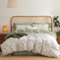 Freyamy Housse de Couette Fleurie 240x260+2 Taie d'oreiller 65x65cm Vert Feuilles Floral Parure de lit 2 Personnes Adulte Fleurs Sets de Housse Couette en Microfibre avec Fermeture Éclair