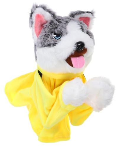 ifundom Boxende Hund Handpuppe Interaktives Plüschtier Marionette Gelb | PP-Baumwolle, Mit Schlagfunktion, Für Interaktives Rollenspiel, Motorik Training, Batterien Nicht Enthalten