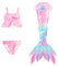 Meerjungfrauenflosse Mädchen, Meerjungfrauenflosse Mädchen Mit Bikini Set Schwimmflossen Kinder Meerjungfrau Badeanzug Bikinis Monoflosse Meerjungfrauen Badekleid Badebekleidung Rosa 4-5 Jahre