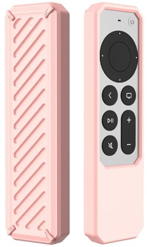 GIOPUEY Case Compatible with Apple TV 4K/HD Siri Remote 2021/2022, Ultra-thin soft Cilicone Cover, Slim-Fit,Anti-Fall,Not Easy to Dirty - Pink
