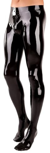 IOKUKI Handgefertigtes Latex-Leggings für Männer,Schwarze Latexhosen mit Reißverschluss im Schrittn(Inklusive Socken