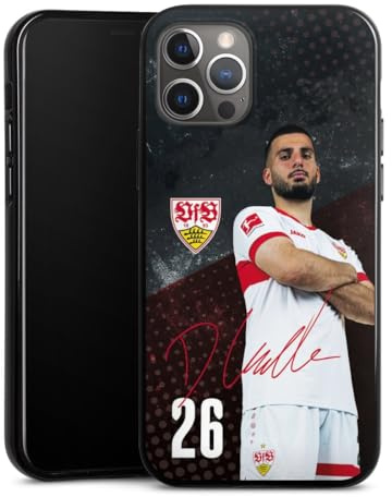Silikon Hülle kompatibel mit Apple iPhone 12 Pro Case schwarz Handyhülle VfB Stuttgart Deniz Undav Offizielles Lizenzprodukt