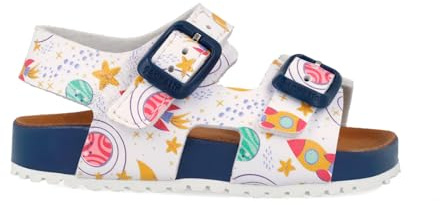 Garvalín Bio Kindersandalen mit weißem Aufdruck, Weiß B050, 22 EU