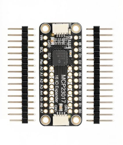 Elnwnnkc MCP23017 GPIO Expander Board, I2C Erweiterungsmodul mit 16 digitalen GPIO Kanälen, JST SH Steckern und beschrifteten Pins für Prototyping Pins Jst Sh Connector Board Labeled Module