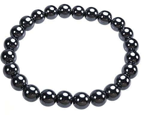 Lebensquelle Plus Hämatit Kugelarmband | 8 mm große Kugeln | echter Hämatit | 18 cm großes dehnbares Armband