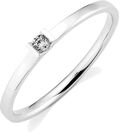 Orolino Damen Ring 585/- Gold Glänzend Brillant weiß 0,04ct. 067370074-1