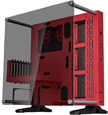 Thermaltake Core P3 ATX Tempered Glass Gaming Computer Case Chassis, Open Frame Panoramic Viewing, Glass Wall-Mount, Riser Cable Included, Red Edition, CA-1G4-00M3WN-03