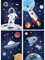LALELU-Prints Bilder Kinderzimmer Wanddeko Wandbilder Kinderbilder Poster Jungen Astronaut Weltraum Weltall 4er Set DIN A4