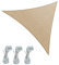 Rebecca Mobili Toile d'Ombrage Voile d'Ombrage Outdoor Tente Beige Triangulaire Cordes de Fixation Polyéthylène Anti UV 3,6x3,6x3,6 m (Cod. RE6340)