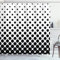 ABAKUHAUS Abstrakt Duschvorhang, Minimalist Tupfen, Stoffliches Gewebe Badezimmerdekorationsset mit Haken, 175 x 220 cm, Weiß